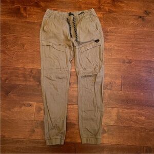Essentials Men's Tan Cargo Pants with Black Details